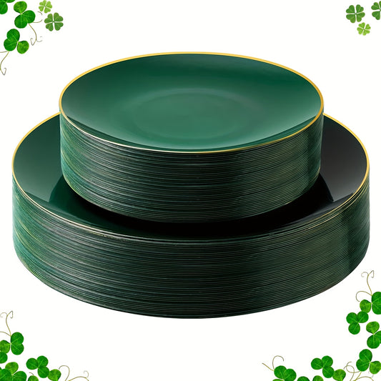 Groene Luxe Plastic Serviesset 40-delig